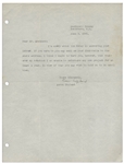 Aaron Copland Letter Signed Regarding the 1950 Film ''Cinderella''